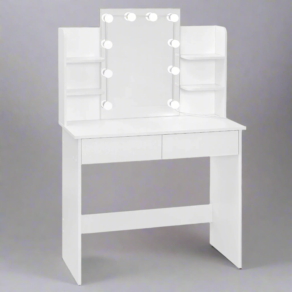 Coiffeuse Avec Miroir Éclairé Par LED, Table De Toilette Pour Chambre Coiffeuse Avec Miroir Éclairé Par LED, Table De Toilette Pour Chambre