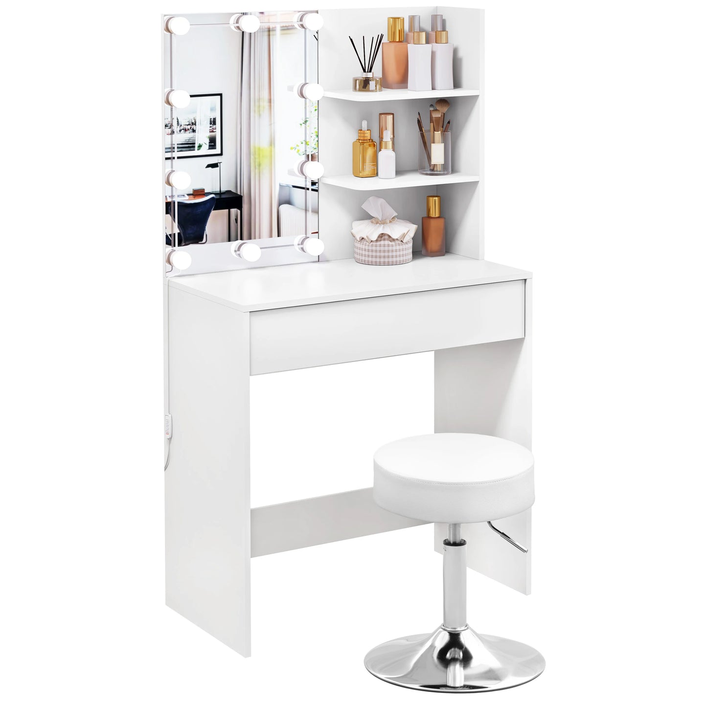 Luna Make-up Table with Chair & LED Mirror