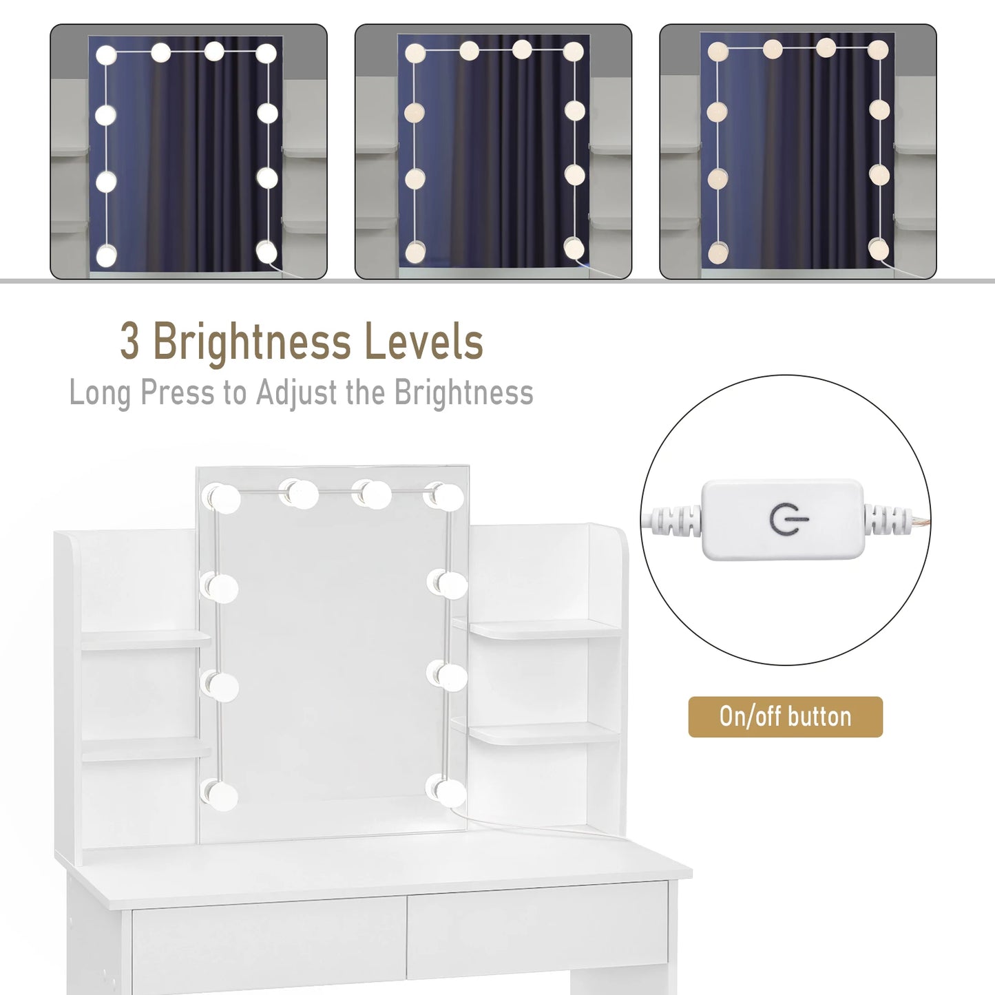 Marie Make-up Table with LED Mirror