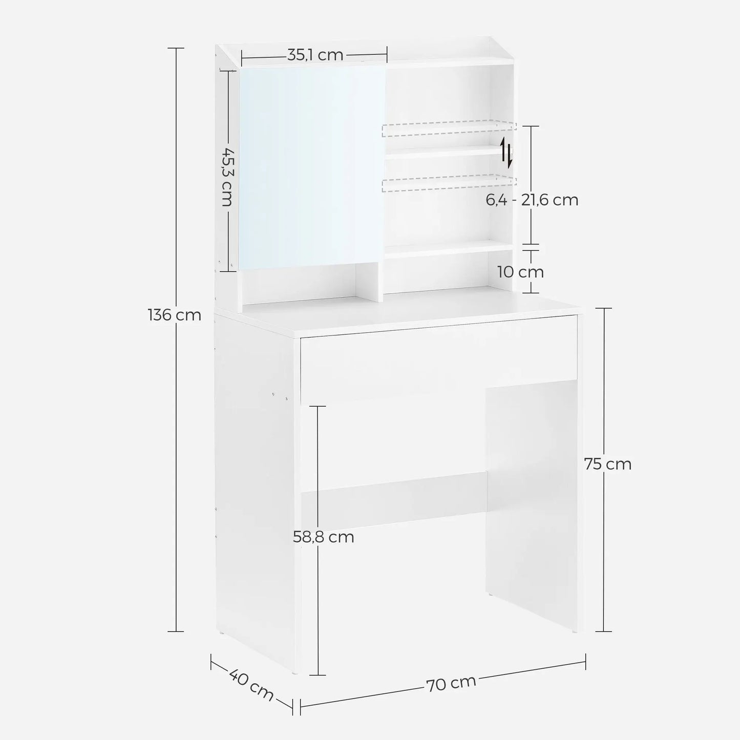NEW Anna Make-up Table with LED Mirror