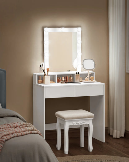 Roza Black Make-up Table with LED Mirror