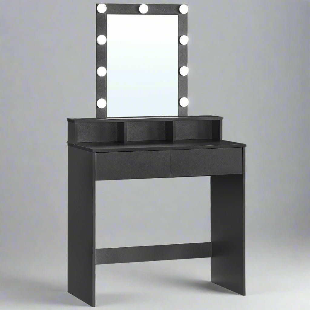 Roza Black Make-up Table with LED Mirror