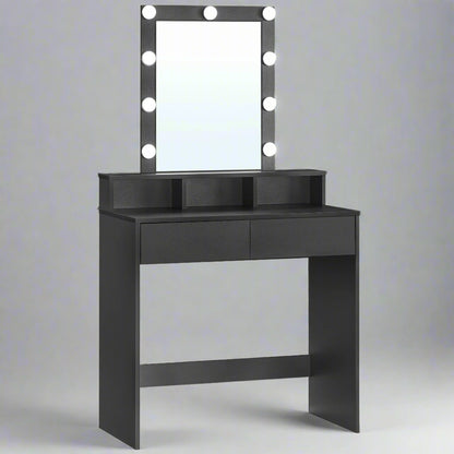 Roza Black Make-up Table with LED Mirror