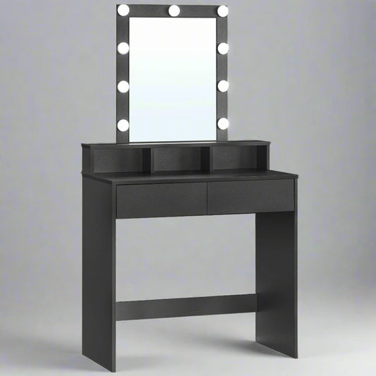 Roza Black Make-up Table with LED Mirror